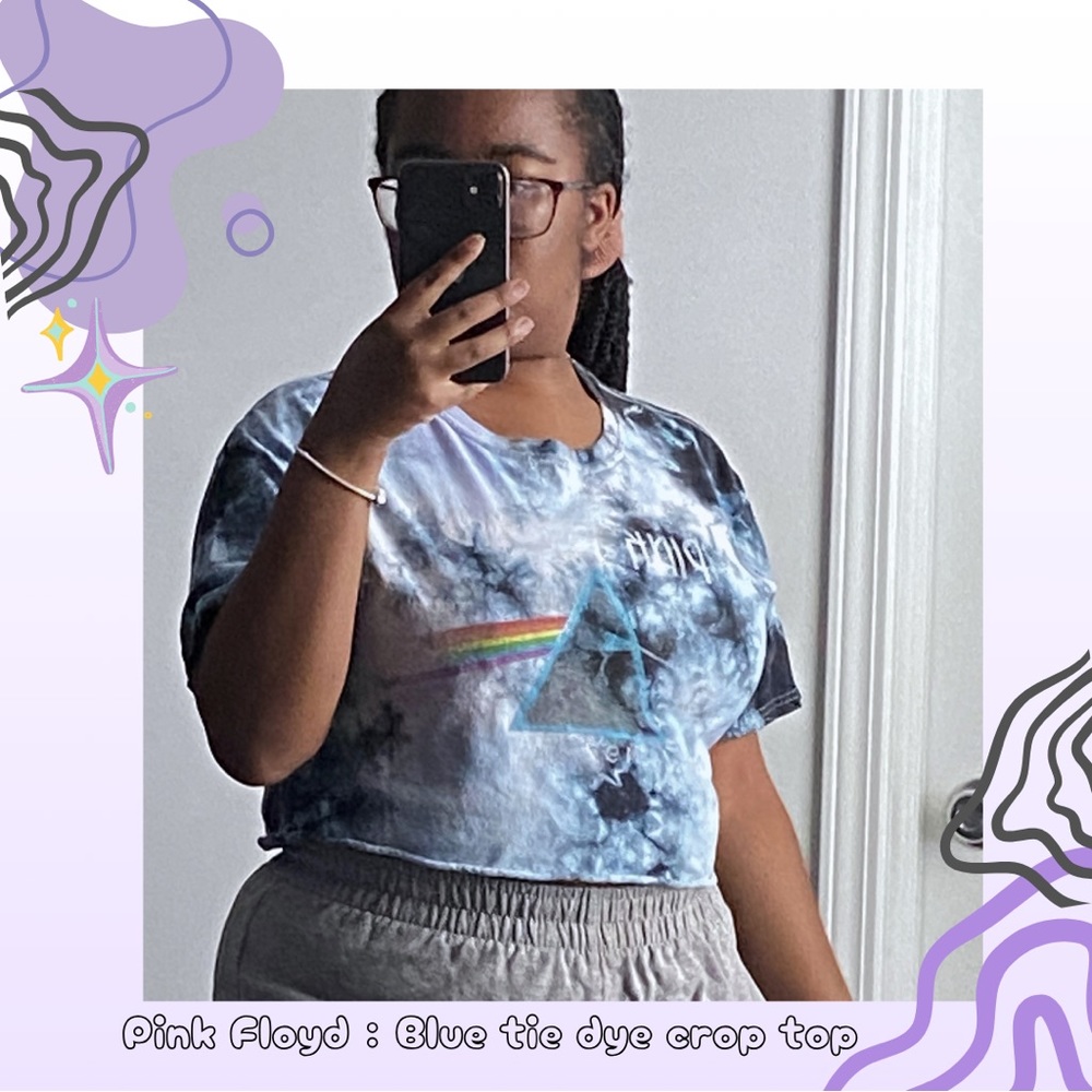 💜30% off sale💜 Pink Floyd | Blue tie dye crop top